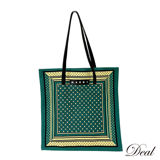 MARNI マルニ バンダナ トート グリーンドット 緑 グリーン レディース トートバッグ