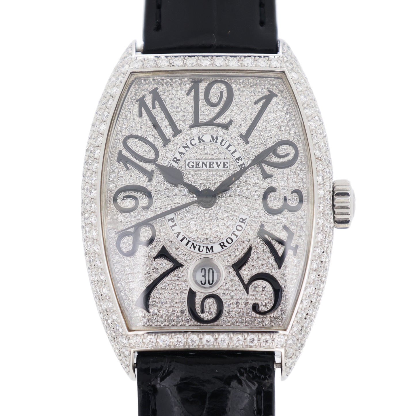 FRANCK MULLER フランクミュラー トノーカーベックス プラチナローター 7851SCDT アフターダイヤ メンズ 腕時計