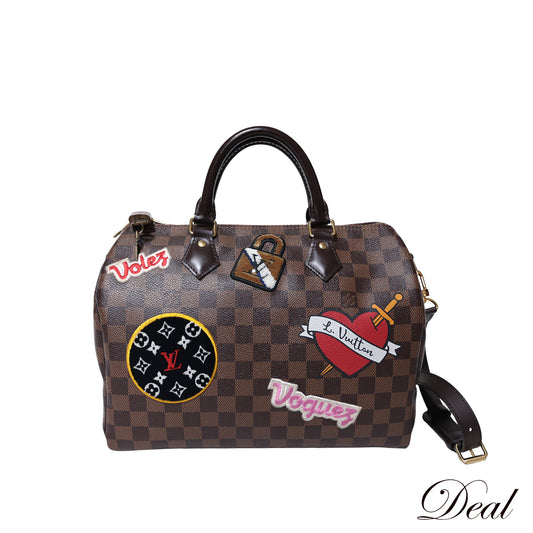 LOUIS VUITTON ルイ・ヴィトン スピーディー バンドリエール30 ダミエ LVストーリーズパッチーズ N40060 2way ショルダー ブラウン レディース ハンドバッグ
LV