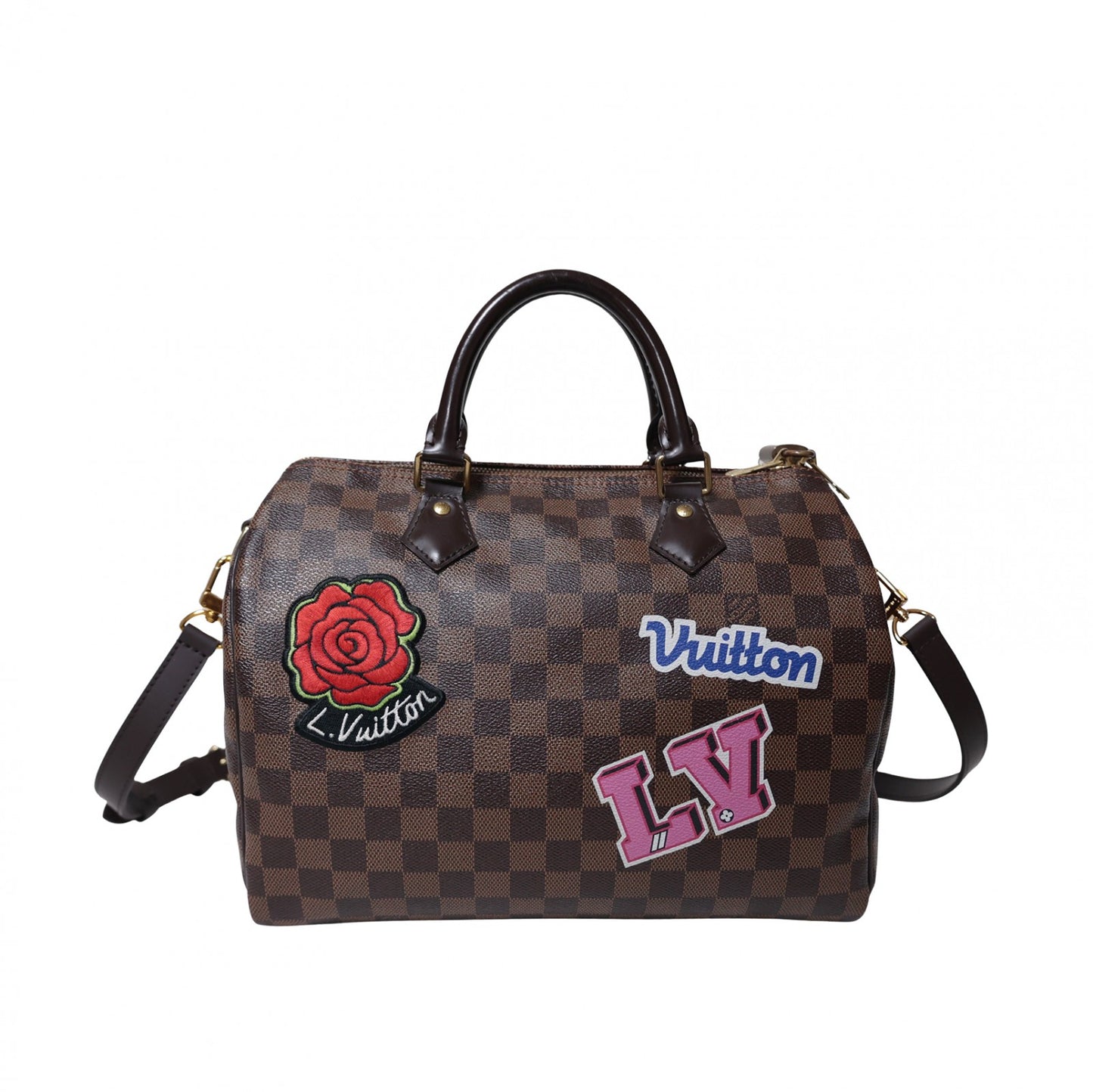 LOUIS VUITTON ルイ・ヴィトン スピーディー バンドリエール30 ダミエ LVストーリーズパッチーズ N40060 2way ショルダー ブラウン レディース ハンドバッグ
LV