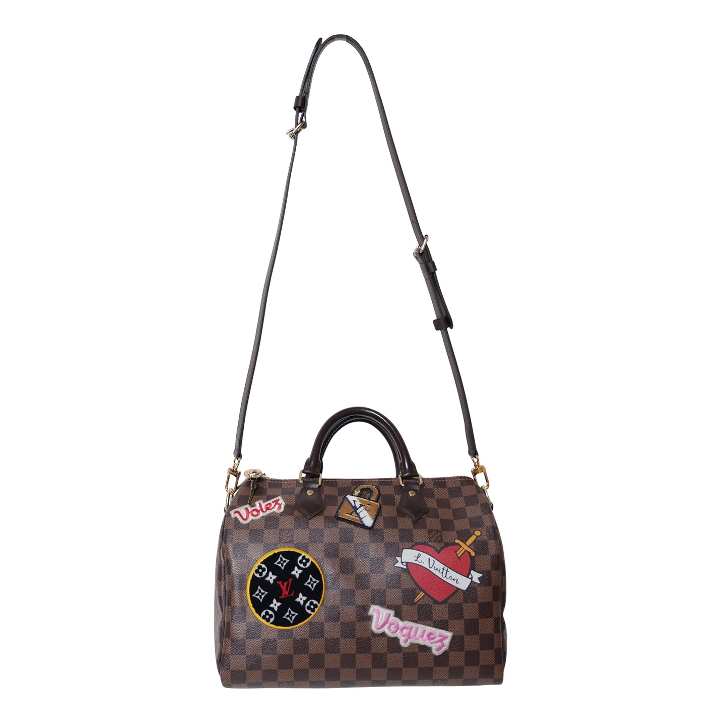 LOUIS VUITTON ルイ・ヴィトン スピーディー バンドリエール30 ダミエ LVストーリーズパッチーズ N40060 2way ショルダー ブラウン レディース ハンドバッグ
LV