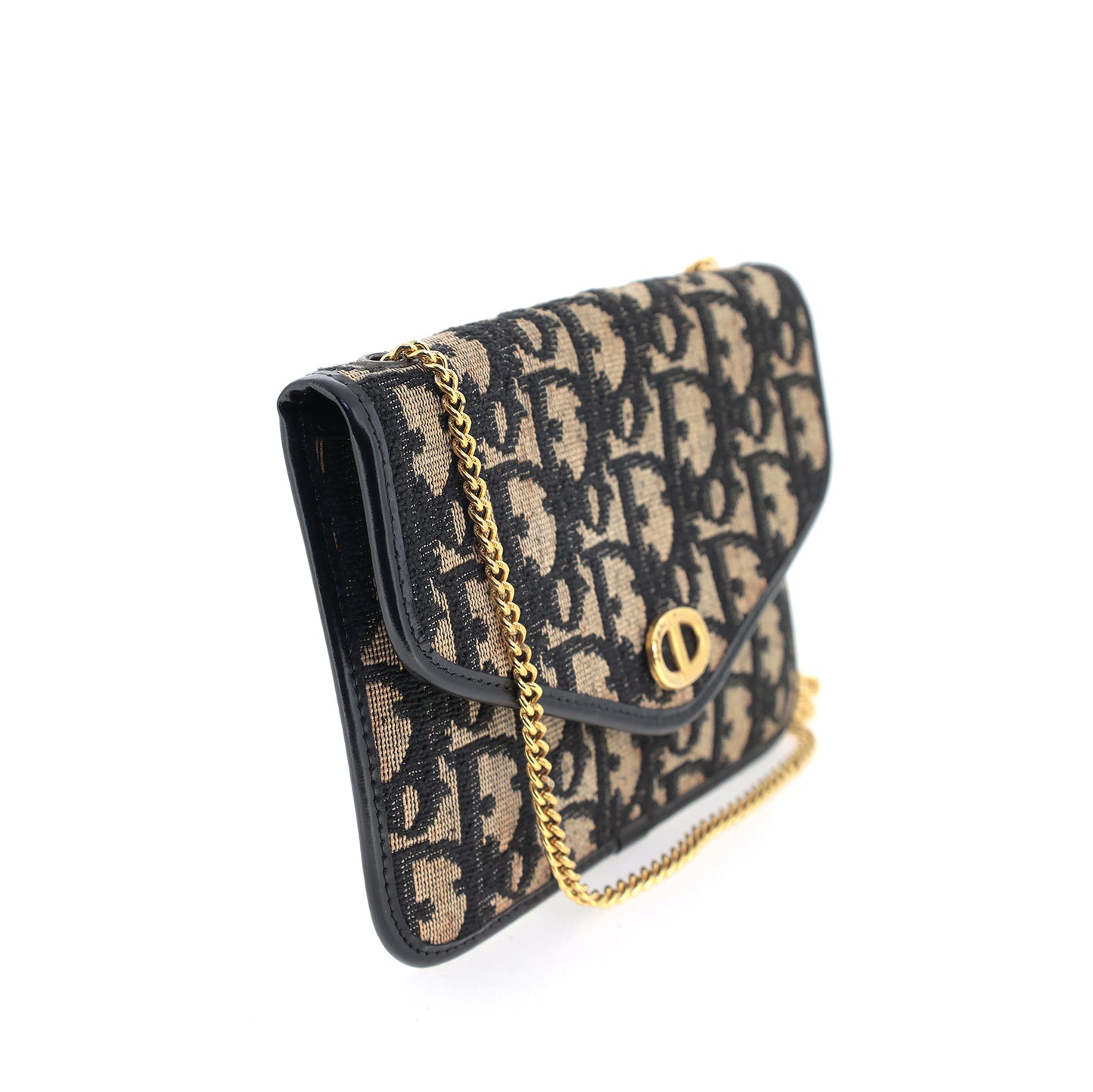 ヴィンテージ DIOR ディオール トロッター チェーン ネイビー レディース ポーチ