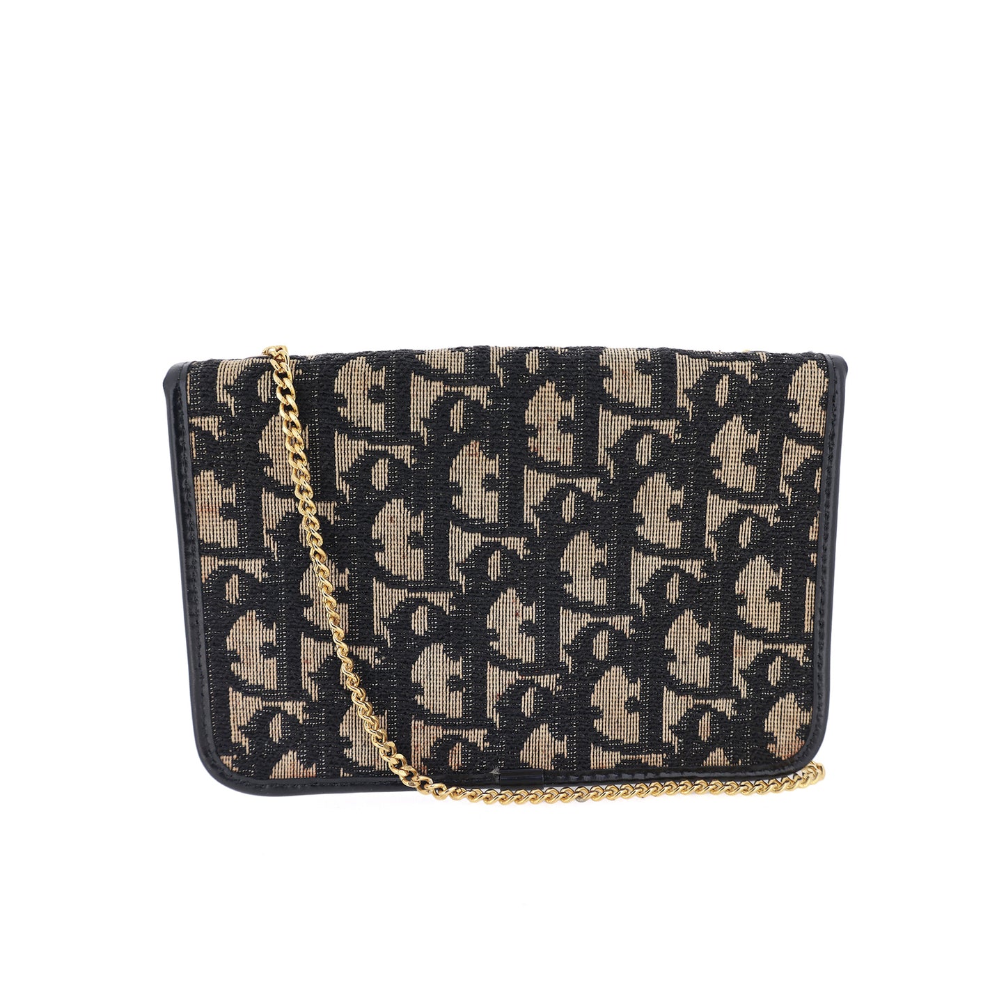 ヴィンテージ DIOR ディオール トロッター チェーン ネイビー レディース ポーチ