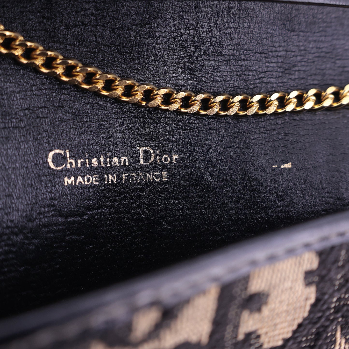 ヴィンテージ DIOR ディオール トロッター チェーン ネイビー レディース ポーチ