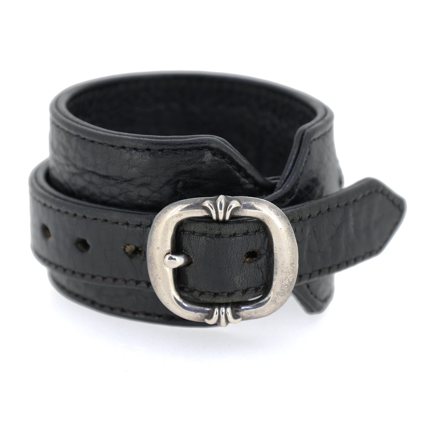 CHROME HEARTS クロムハーツ ロックンロール タイニー レザー ブラック メンズ ブレスレット