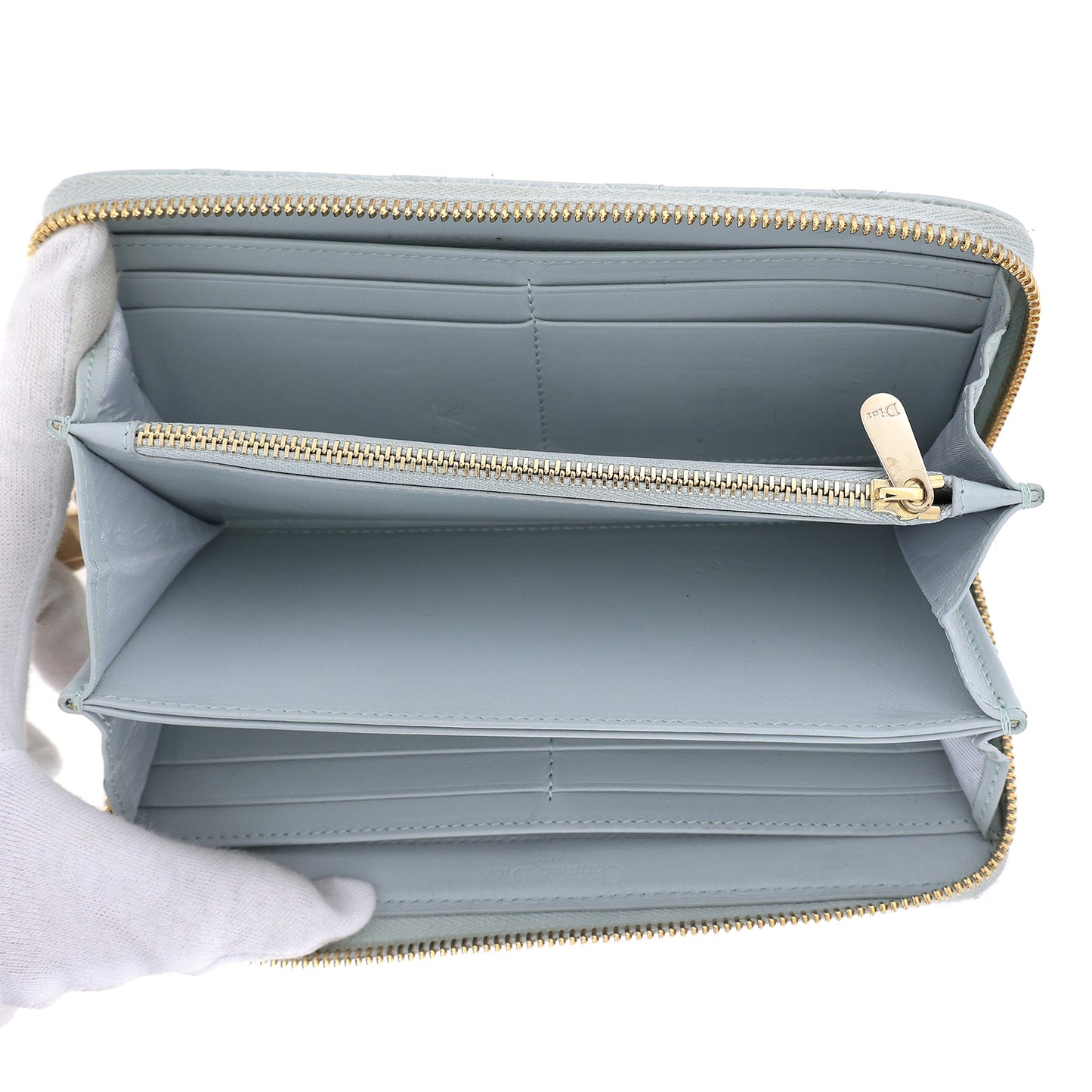 DIOR ディオール カナージュ 33-MA-0253 ブルー レディース 長財布