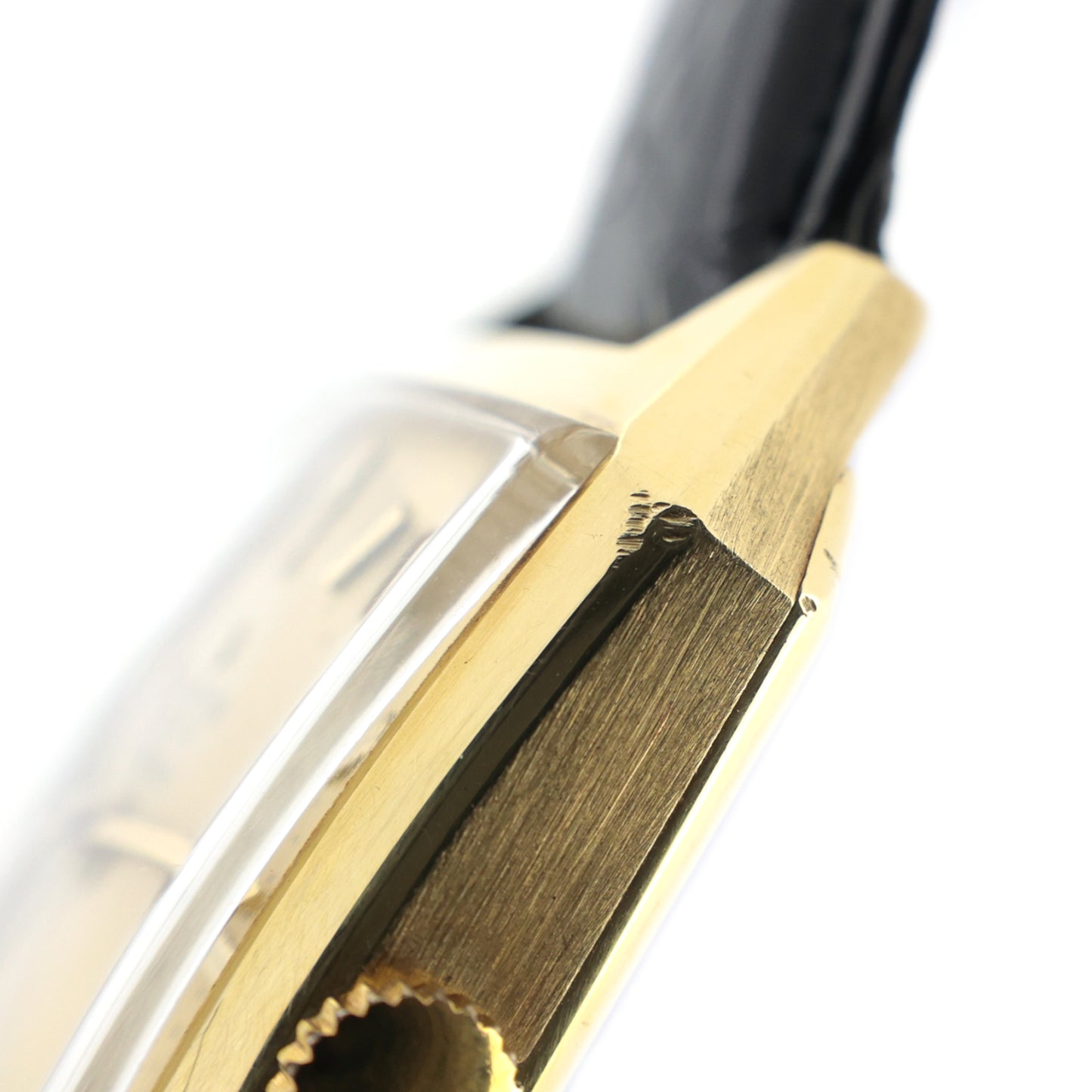 K18YG ZENITH ゼニス スクエア デイト クロノメーター アンティーク メンズ 腕時計