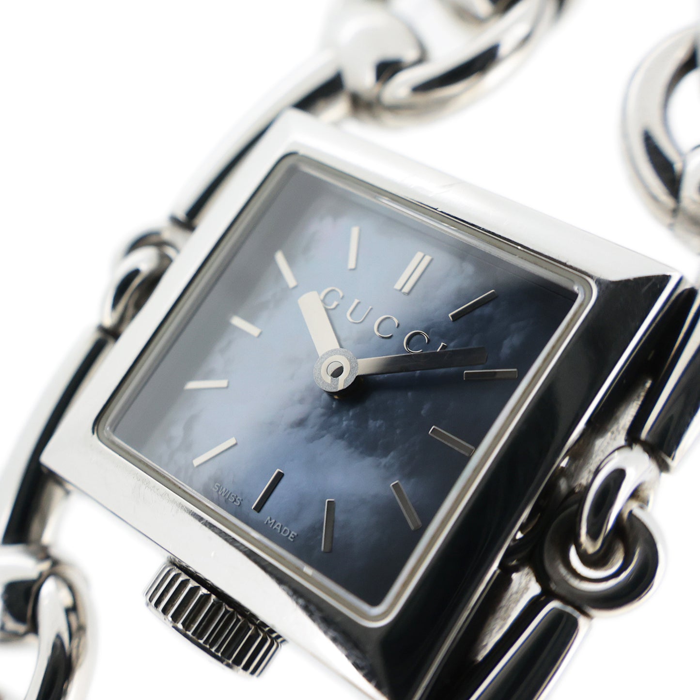 GUCCI グッチ シニョーリア 116.5 ブルーシェル文字盤 ブレス バンブー レディース 腕時計