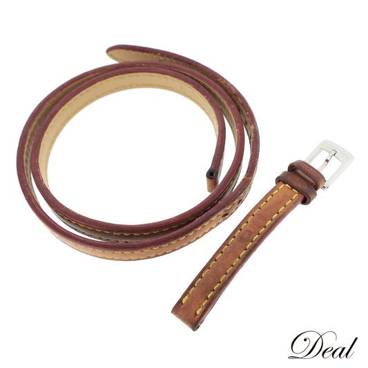 LOUIS VUITTON ルイ・ヴィトン 純正 レザーベルト タンブール トリプルコイルド ストラップ 尾錠付き ブラウン レディース 時計ベルト
LV