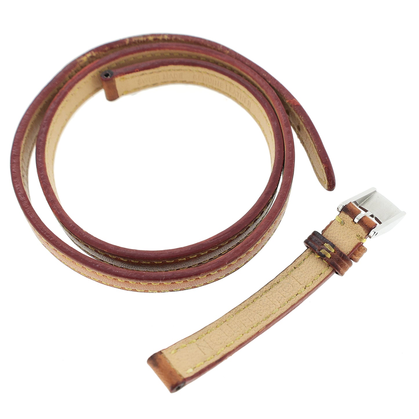 LOUIS VUITTON ルイ・ヴィトン 純正 レザーベルト タンブール トリプルコイルド ストラップ 尾錠付き ブラウン レディース 時計ベルト
LV