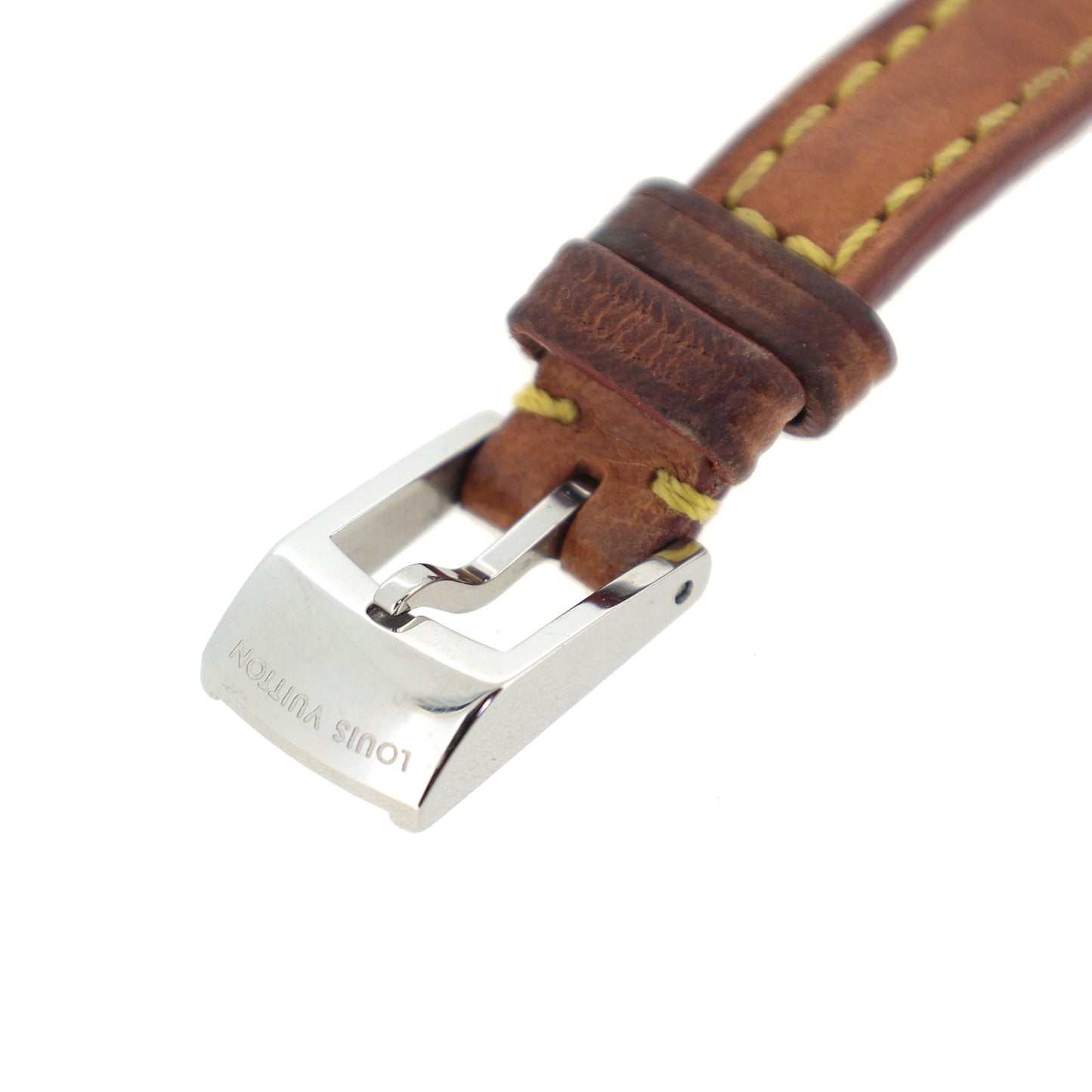 LOUIS VUITTON ルイ・ヴィトン 純正 レザーベルト タンブール トリプルコイルド ストラップ 尾錠付き ブラウン レディース 時計ベルト
LV