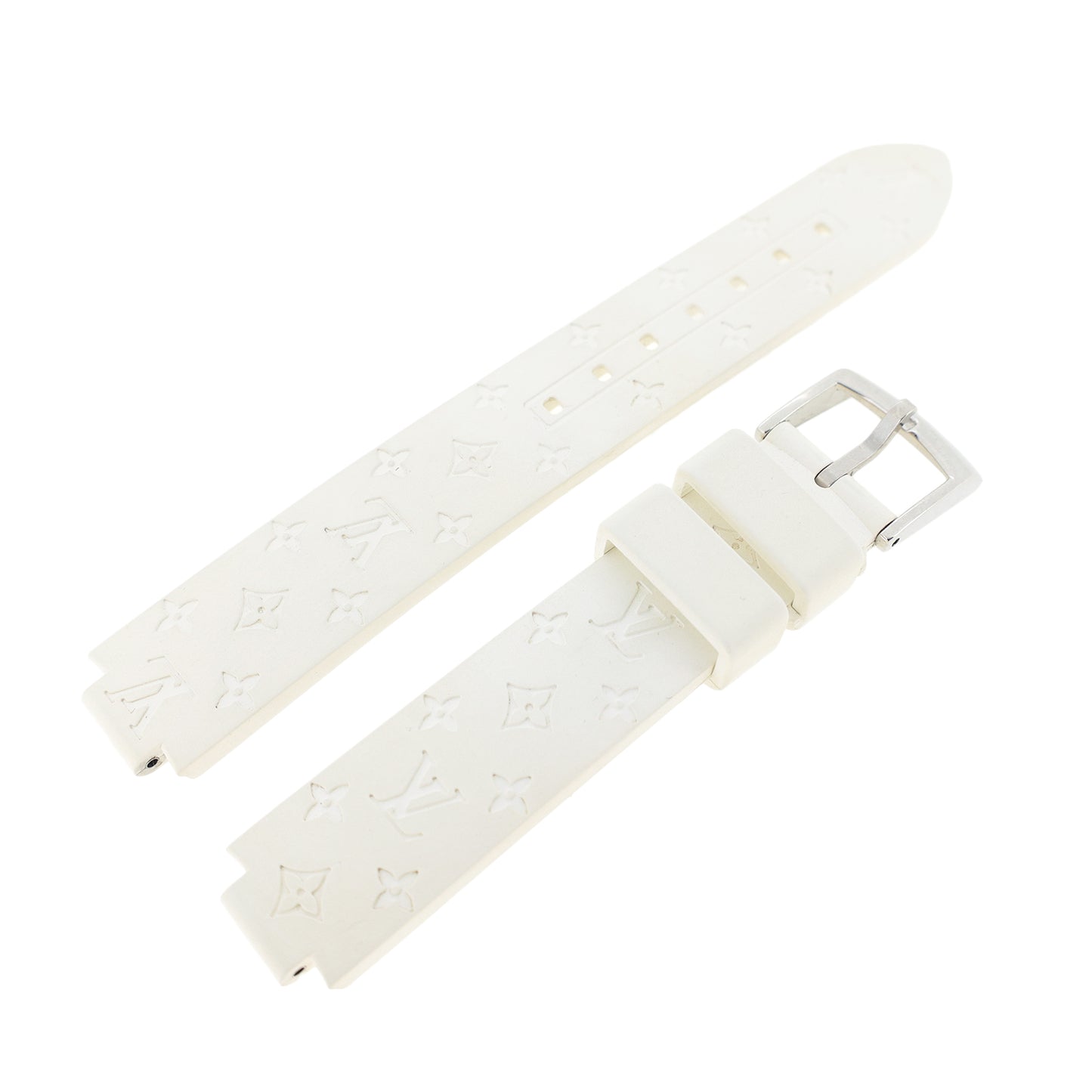 LOUIS VUITTON ルイ・ヴィトン 純正 ラバーベルト タンブール SSサイズ 尾錠付き ホワイト レディース 時計ベルト
LV