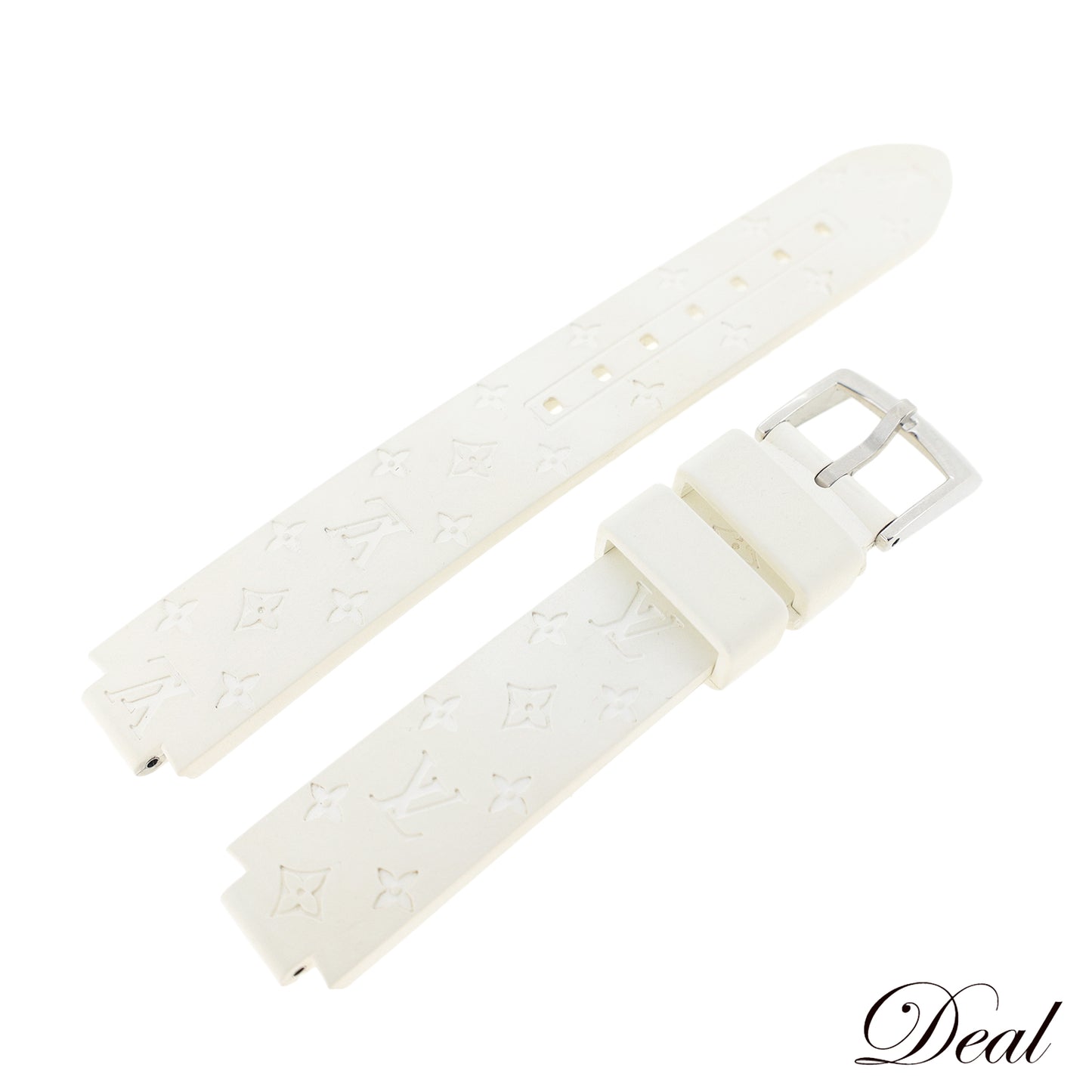 LOUIS VUITTON ルイ・ヴィトン 純正 ラバーベルト タンブール SSサイズ 尾錠付き ホワイト レディース 時計ベルト
LV