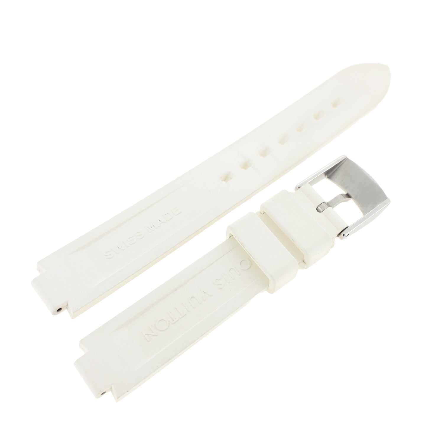 LOUIS VUITTON ルイ・ヴィトン 純正 ラバーベルト タンブール SSサイズ 尾錠付き ホワイト レディース 時計ベルト
LV