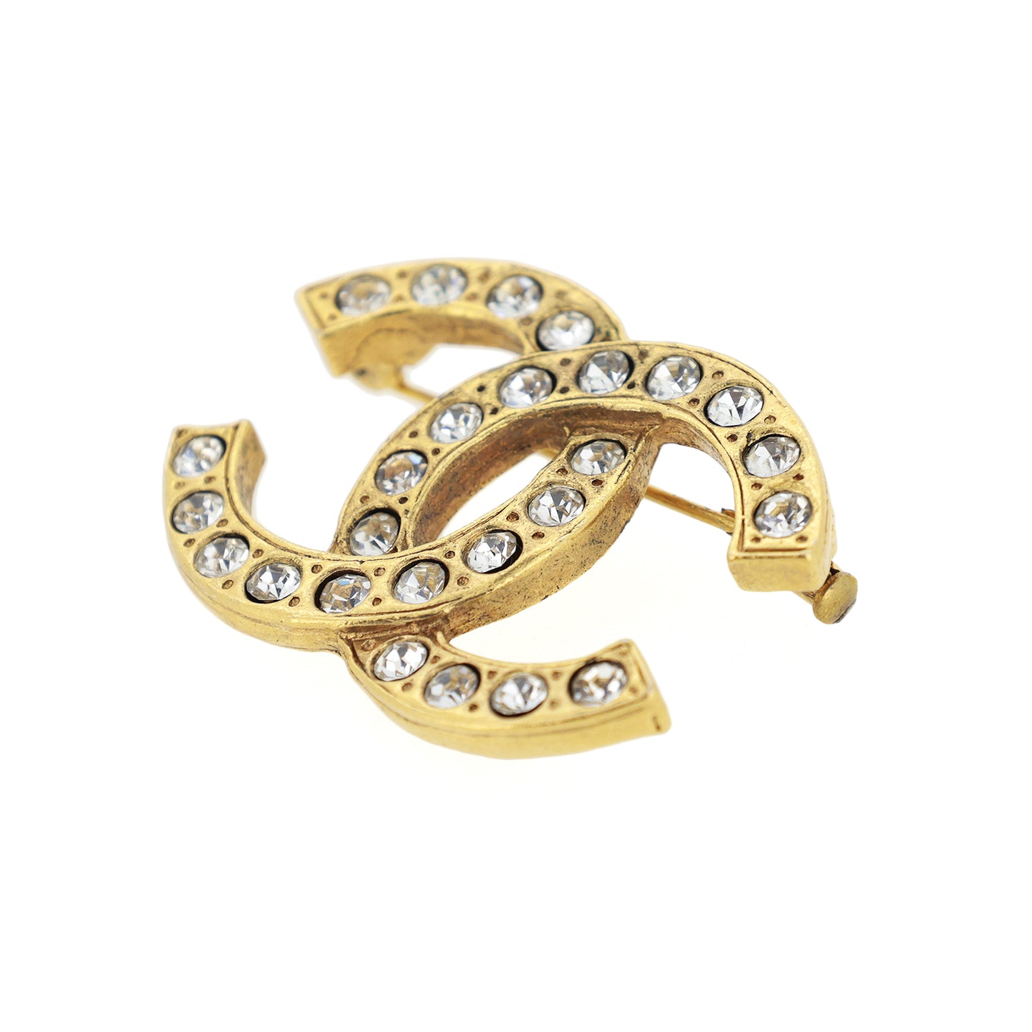 CHANEL シャネル ココマーク　ラインストーン ゴールド レディース ブローチ