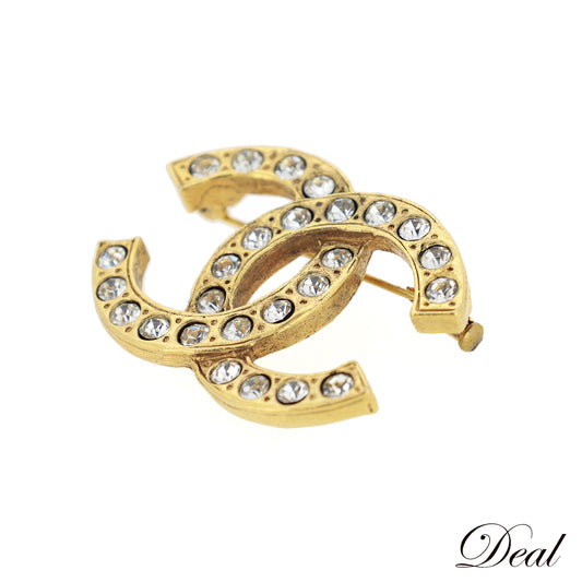 CHANEL シャネル ココマーク　ラインストーン ゴールド レディース ブローチ