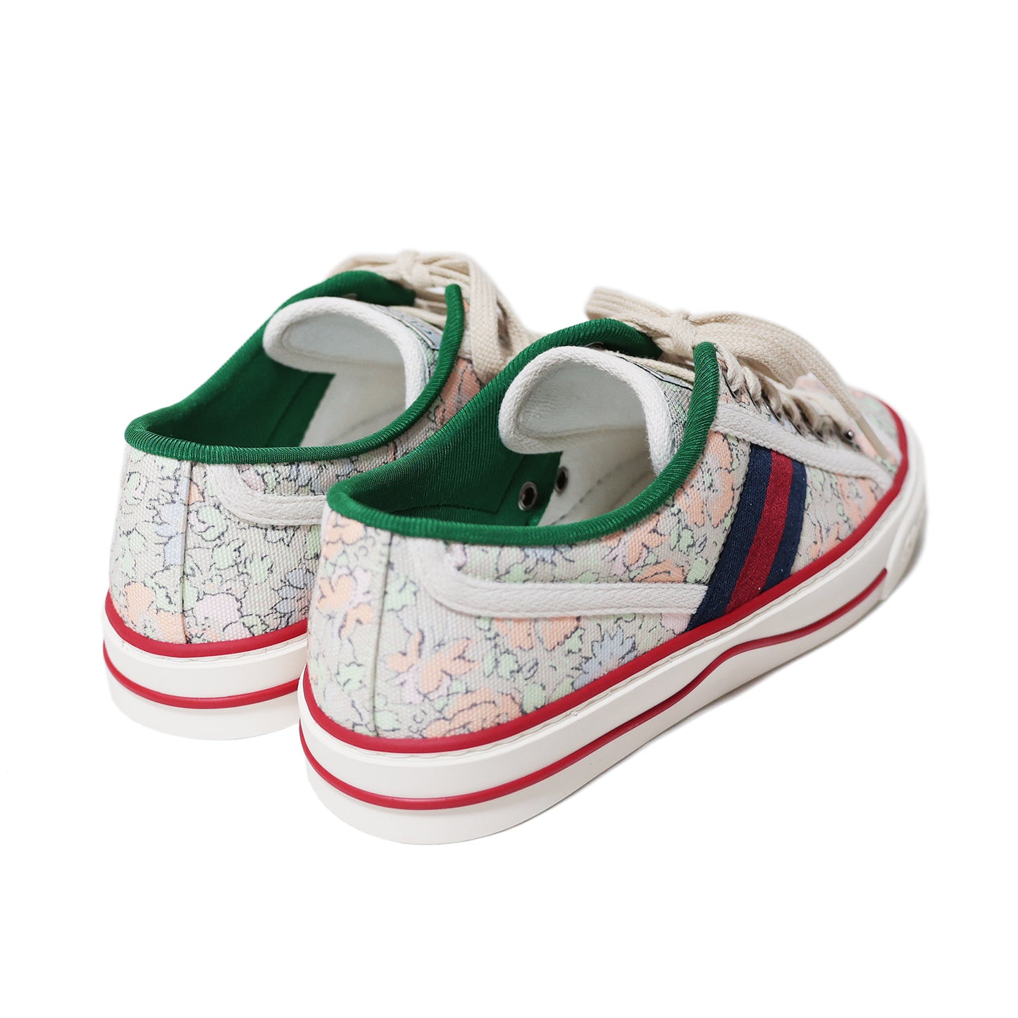 美品 GUCCI グッチ テニス1977 LIBERTY リバティ 花柄 ローカット #36 23cm ホワイト レディース スニーカー