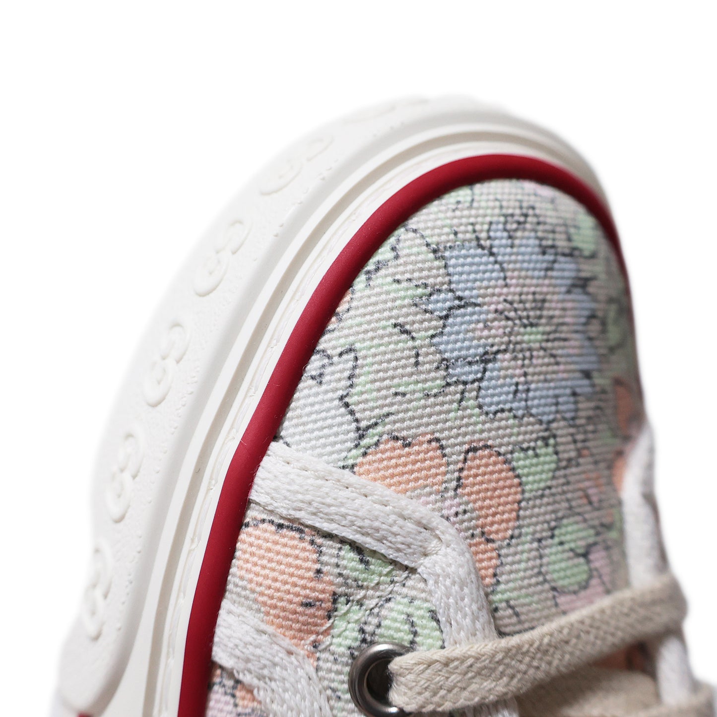 美品 GUCCI グッチ テニス1977 LIBERTY リバティ 花柄 ローカット #36 23cm ホワイト レディース スニーカー