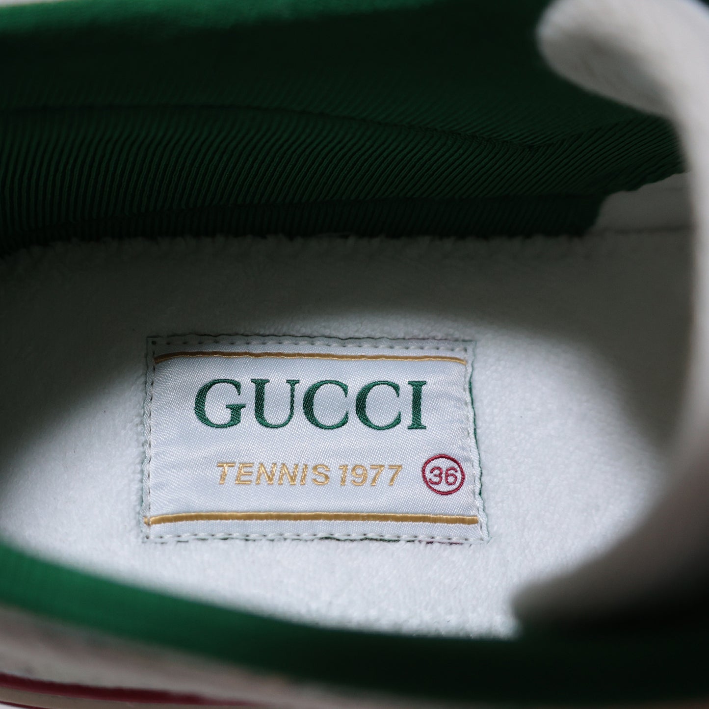 美品 GUCCI グッチ テニス1977 LIBERTY リバティ 花柄 ローカット #36 23cm ホワイト レディース スニーカー