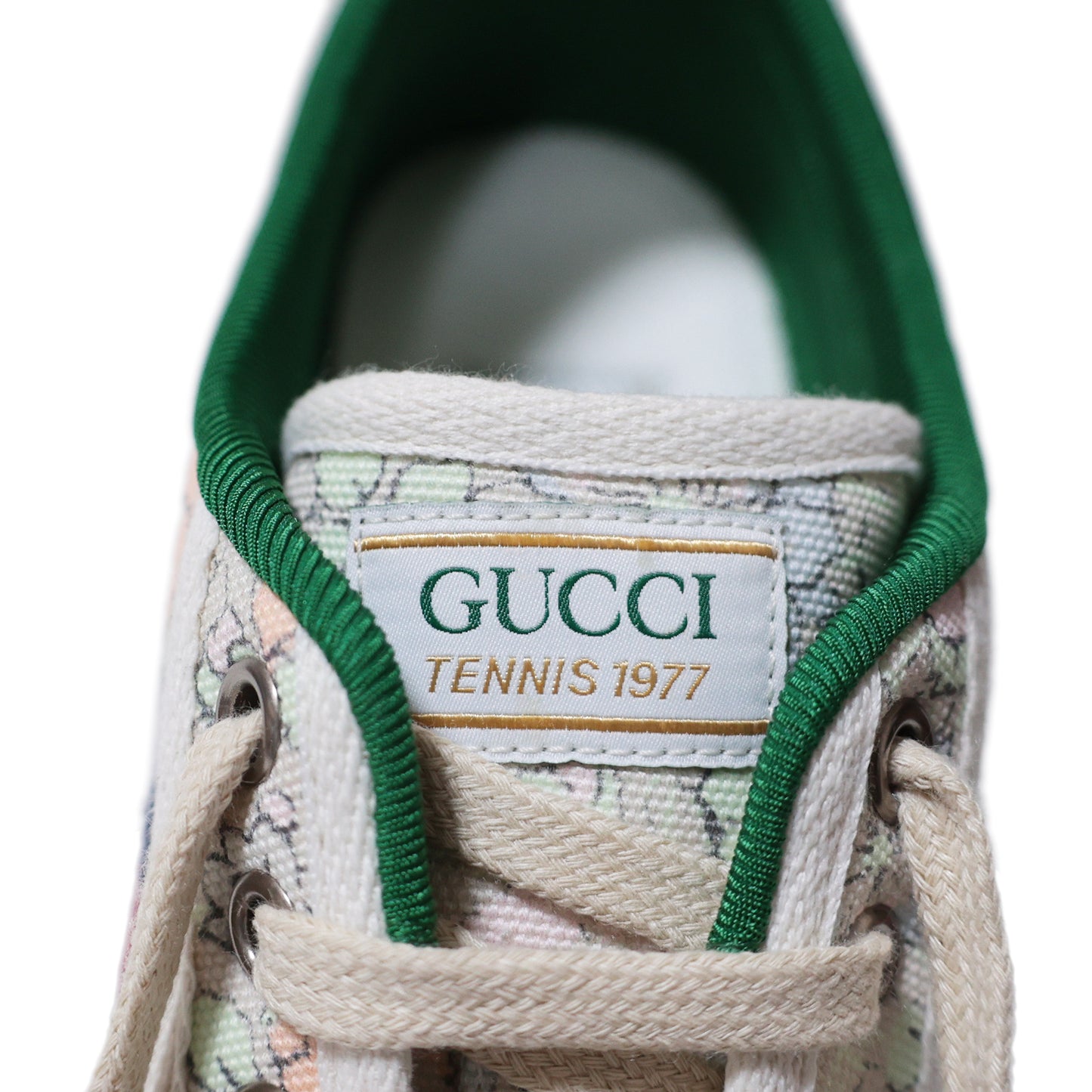 美品 GUCCI グッチ テニス1977 LIBERTY リバティ 花柄 ローカット #36 23cm ホワイト レディース スニーカー