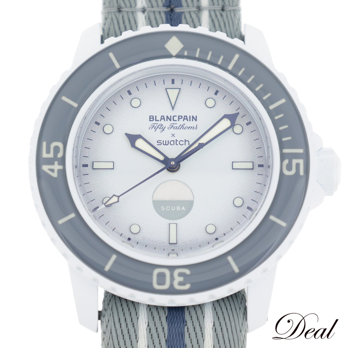 未使用 保管品 Swatch スウォッチ ブランパン×スウォッチ スキューバ フィフティ ファゾムス SO35S100 メンズ 腕時計