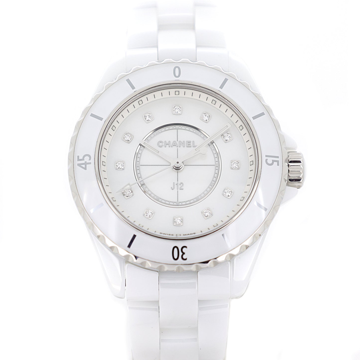 CHANEL シャネル J12 33mm 12PD ホワイトシェル H5704 レディース 腕時計