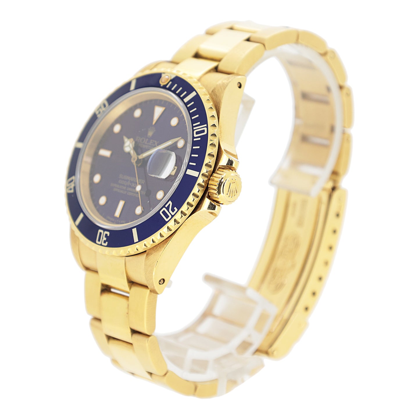 K18YG ROLEX ロレックス サブマリーナ デイト 16808 バイオレットダイヤル 金無垢 メンズ 腕時計