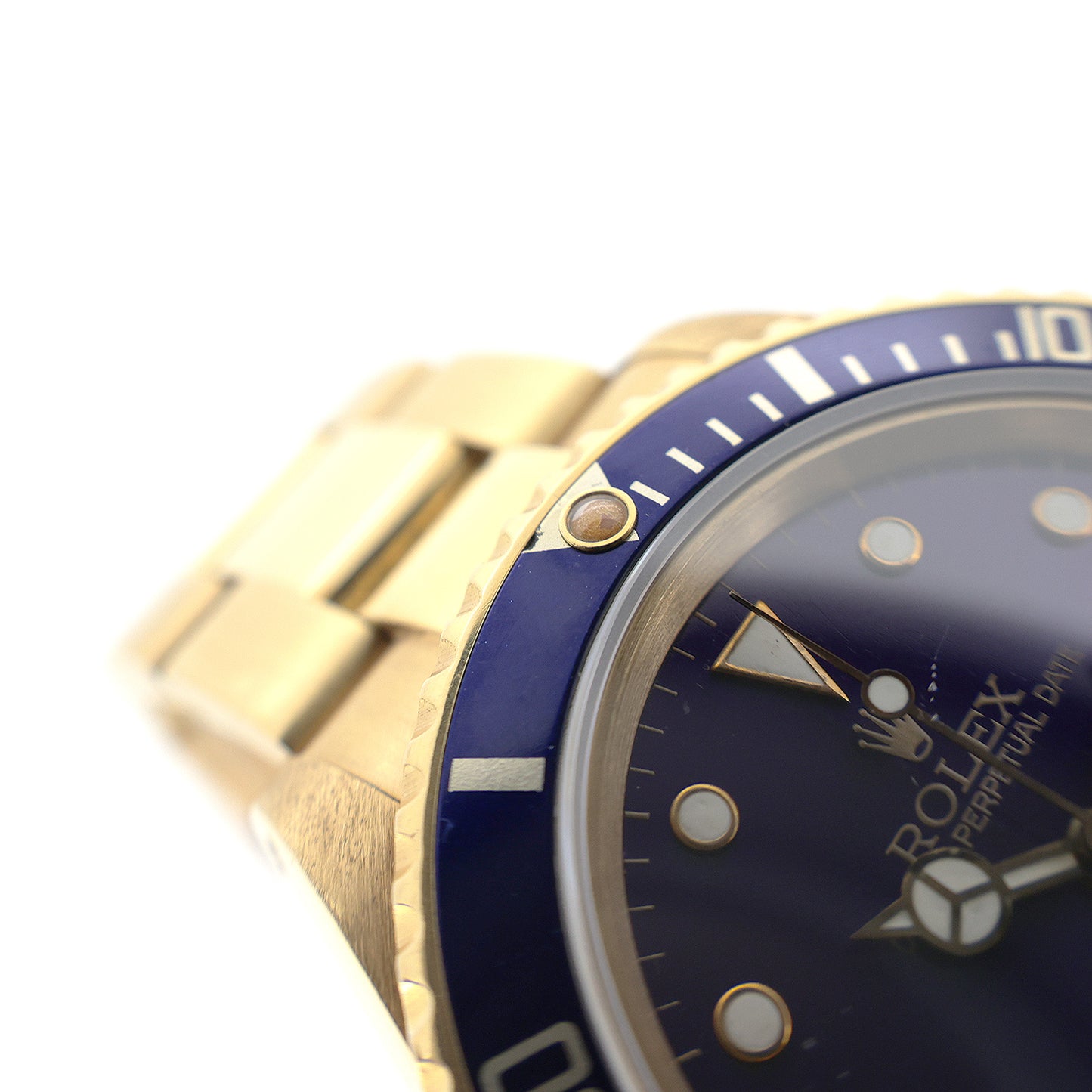 K18YG ROLEX ロレックス サブマリーナ デイト 16808 バイオレットダイヤル 金無垢 メンズ 腕時計