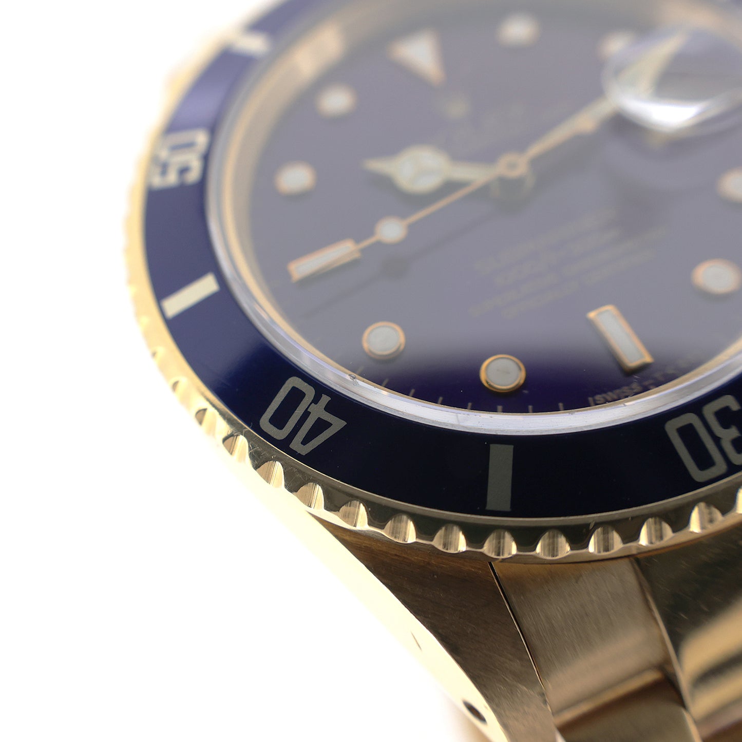 K18YG ROLEX ロレックス サブマリーナ デイト 16808 バイオレットダイヤル 金無垢 メンズ 腕時計