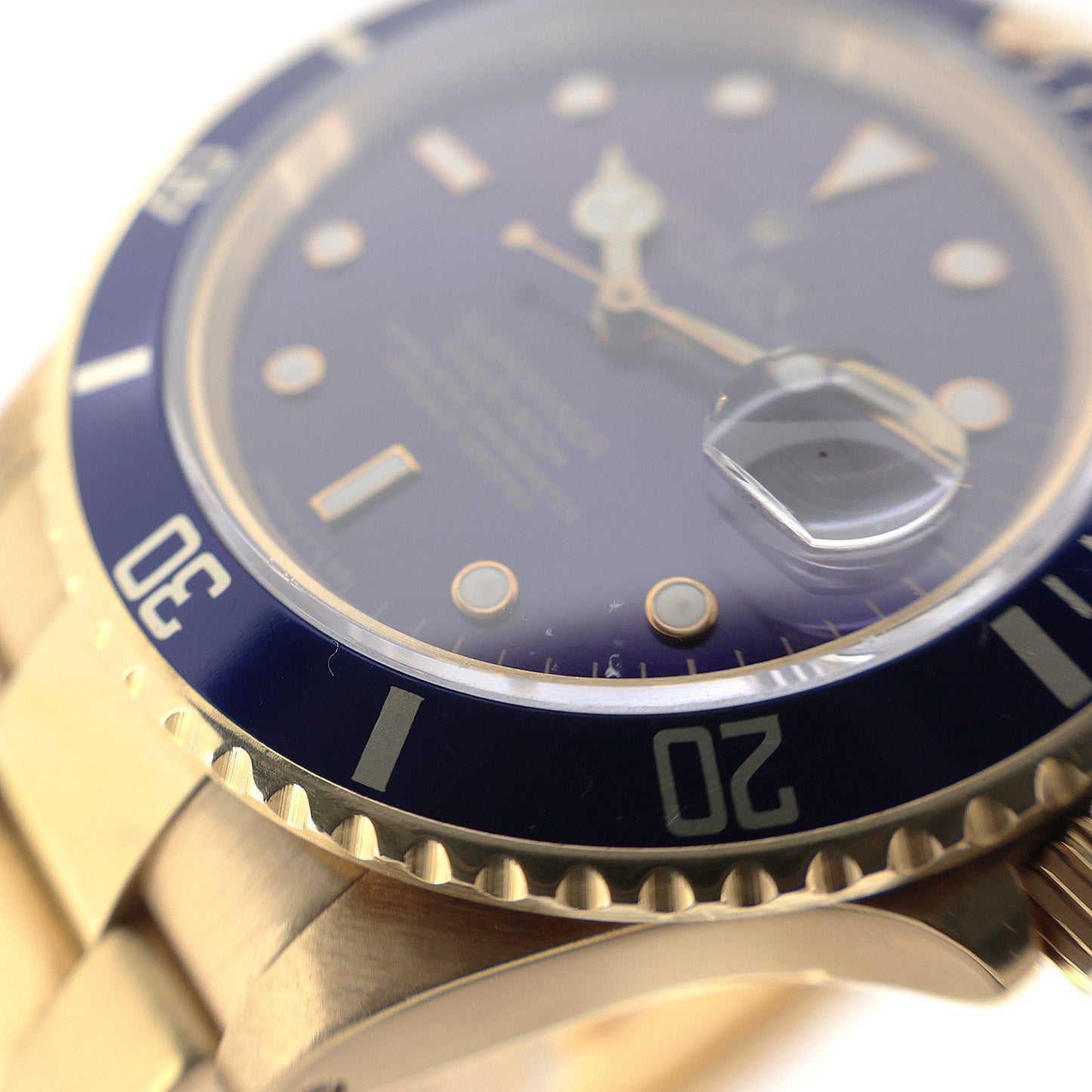 K18YG ROLEX ロレックス サブマリーナ デイト 16808 バイオレットダイヤル 金無垢 メンズ 腕時計