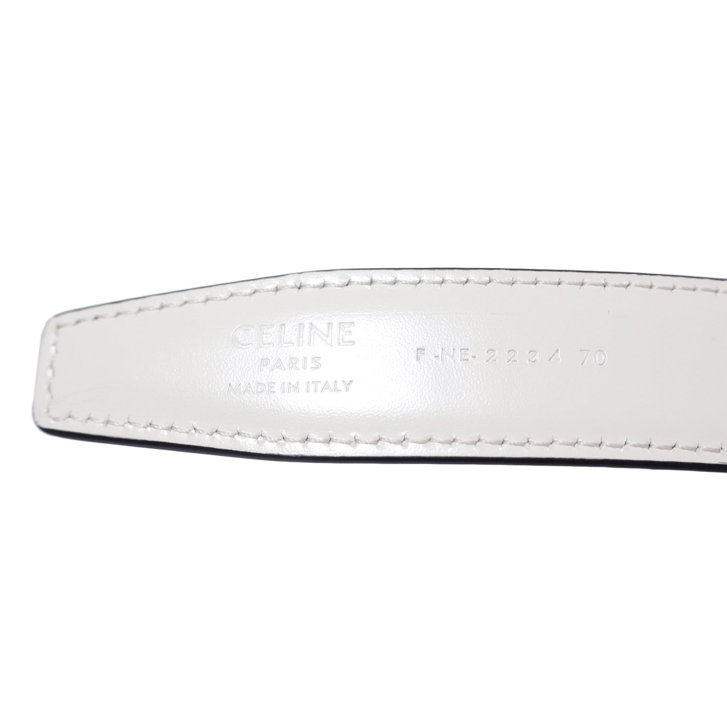 CELINE セリーヌ トリオンフ リバーシブル 白×黒 #70 ゴールド金具 ホワイト レディース ベルト