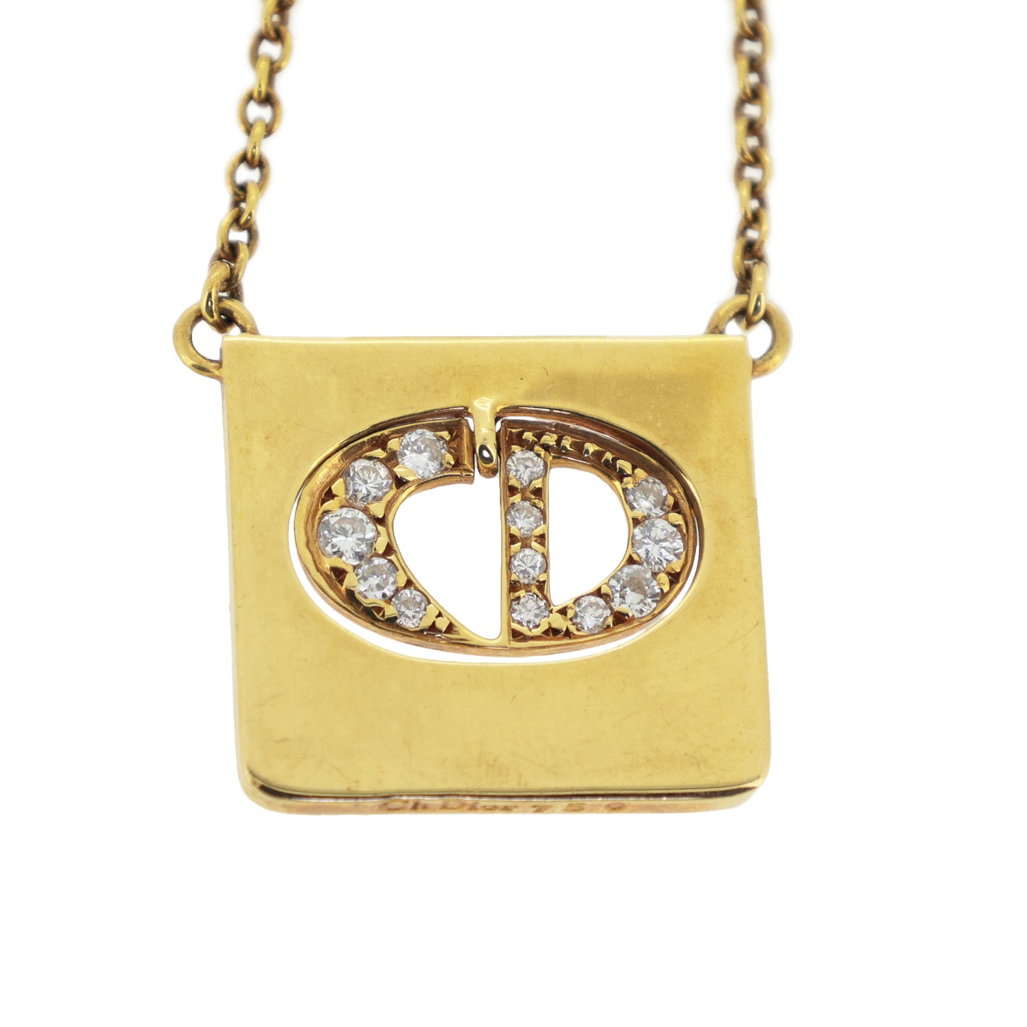 DIOR ディオール CDロゴ K18YG ダイヤモンド 0.38ct ゴールド レディース ネックレス
