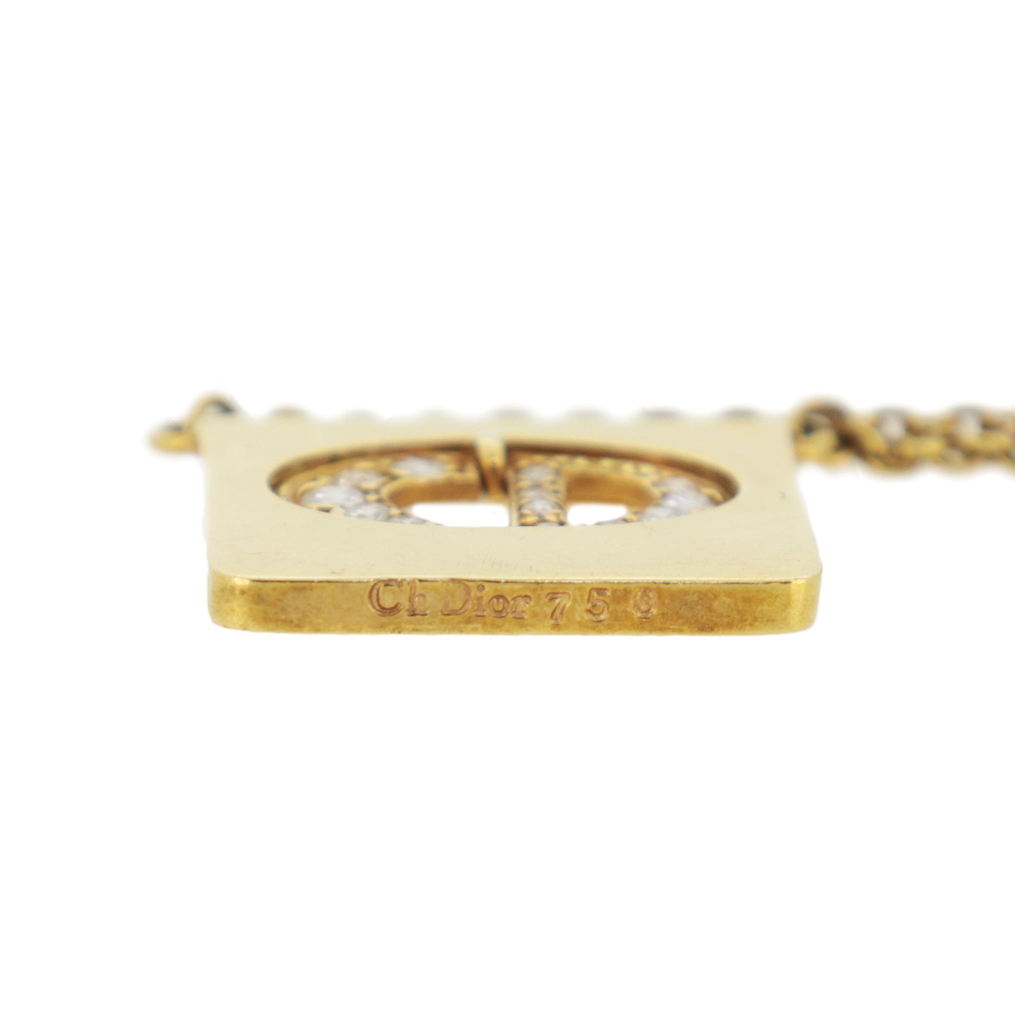 DIOR ディオール CDロゴ K18YG ダイヤモンド 0.38ct ゴールド レディース ネックレス
