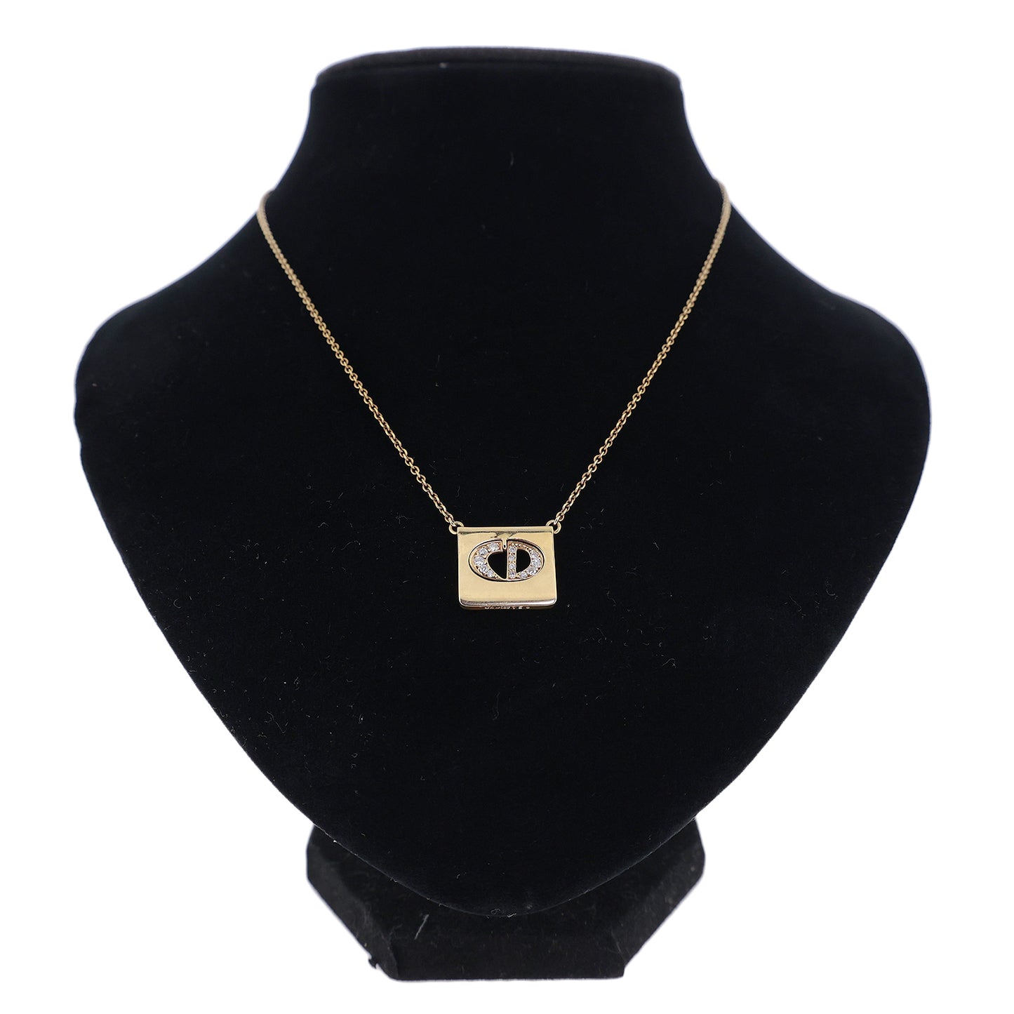 DIOR ディオール CDロゴ K18YG ダイヤモンド 0.38ct ゴールド レディース ネックレス