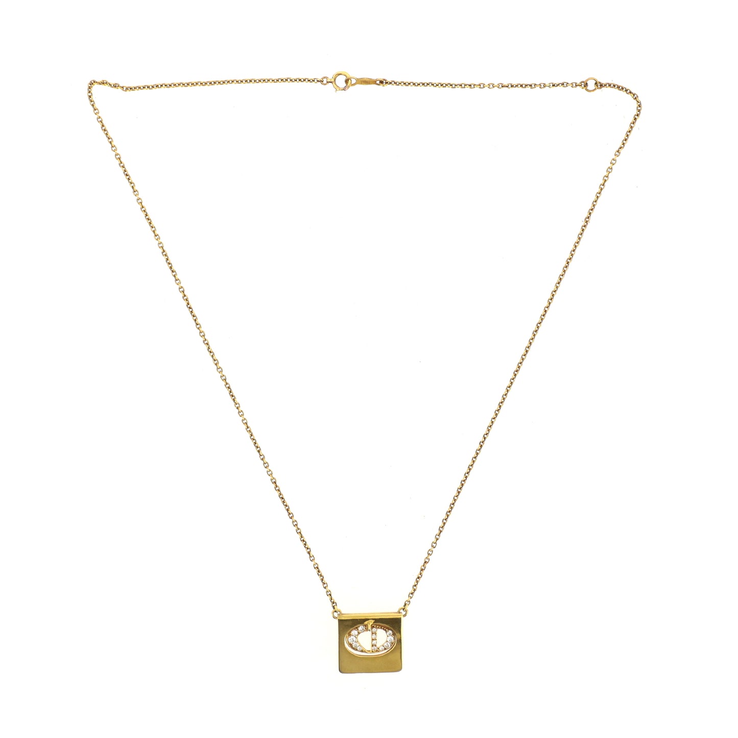 DIOR ディオール CDロゴ K18YG ダイヤモンド 0.38ct ゴールド レディース ネックレス