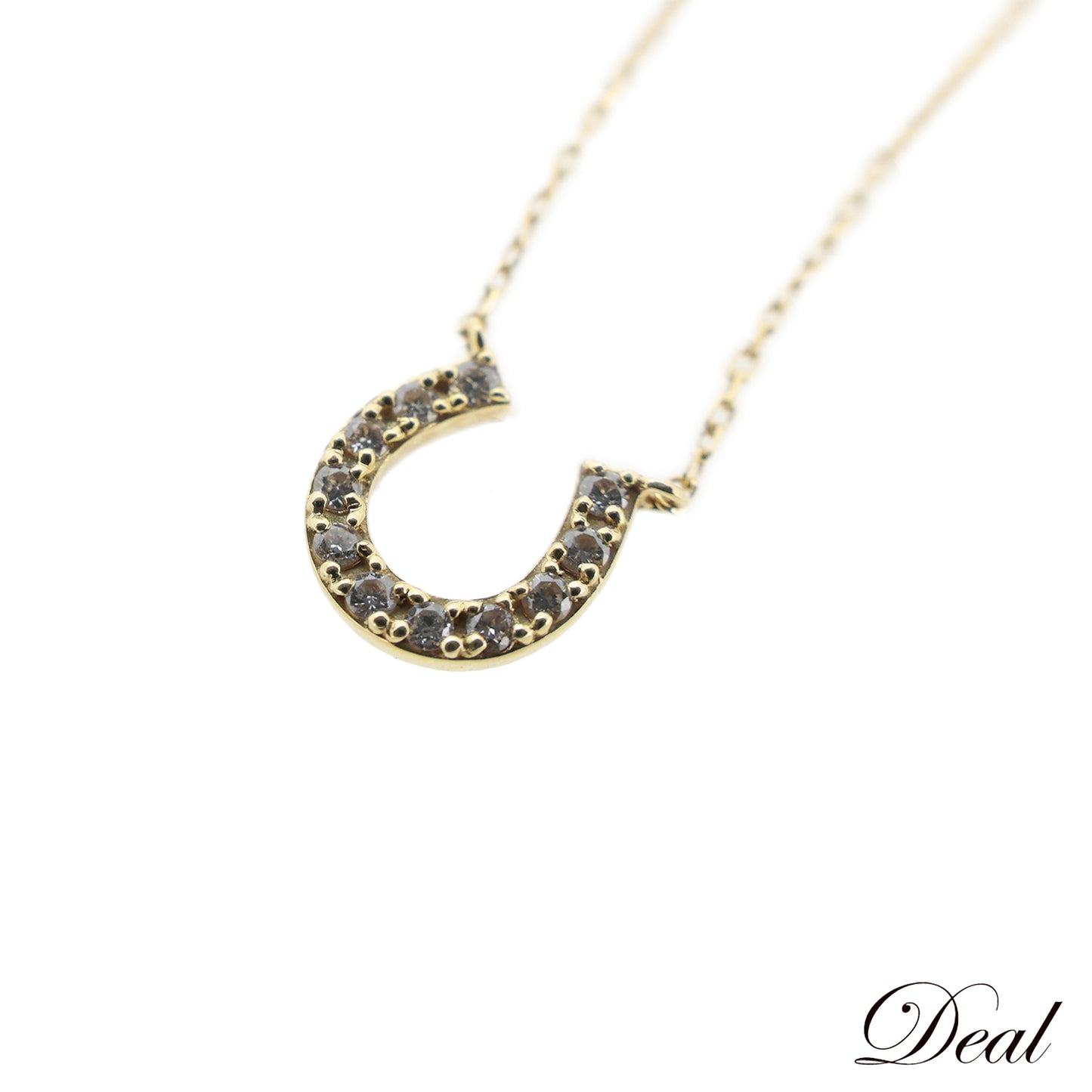 K18YG 馬蹄 ホースシュー ダイヤモンド ゴールド レディース ネックレス