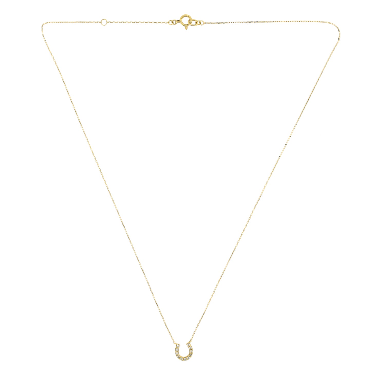 K18YG 馬蹄 ホースシュー ダイヤモンド ゴールド レディース ネックレス