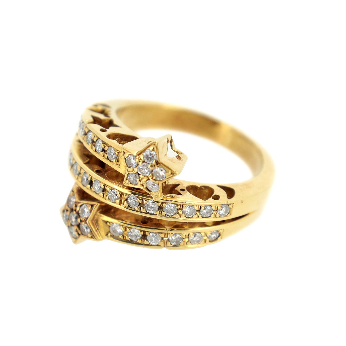 K18YG スター ダイヤモンド 0.57ct 11号 ゴールド レディース リング 指輪