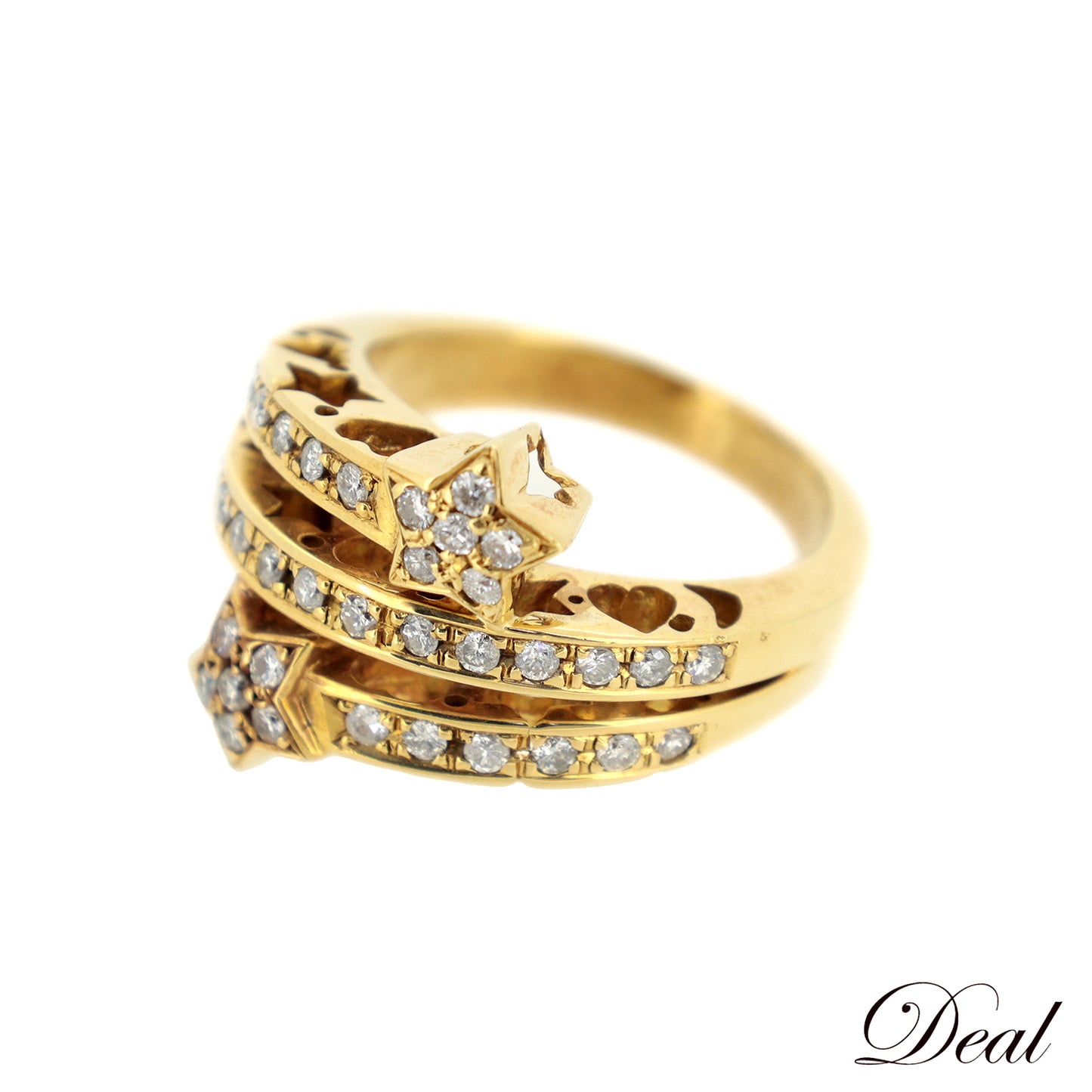 K18YG スター ダイヤモンド 0.57ct 11号 ゴールド レディース リング 指輪