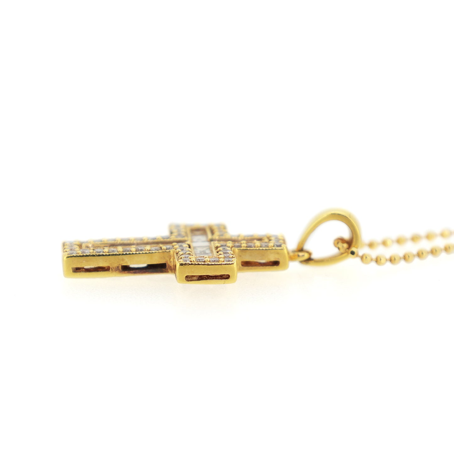 K18YG 크로스 다이아몬드 0.67ct 골드 여성 목걸이
