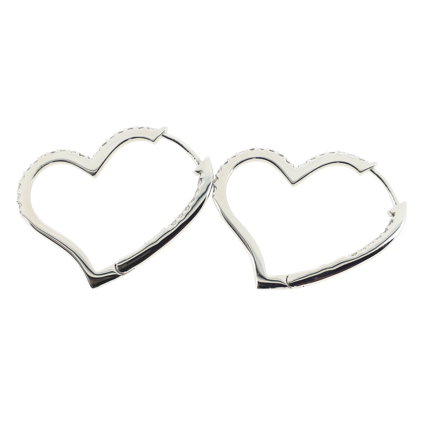 オープンハート Pt950 ダイヤモンド 0.4ct シルバー レディース ピアス