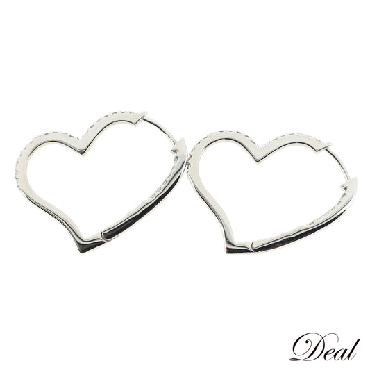 オープンハート Pt950 ダイヤモンド 0.4ct シルバー レディース ピアス