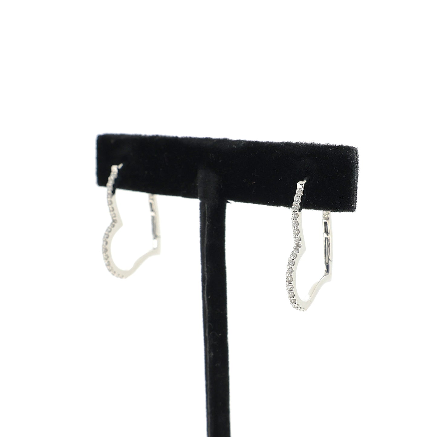 オープンハート Pt950 ダイヤモンド 0.4ct シルバー レディース ピアス