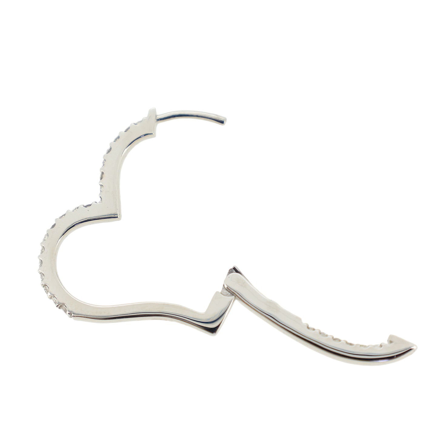 オープンハート Pt950 ダイヤモンド 0.4ct シルバー レディース ピアス