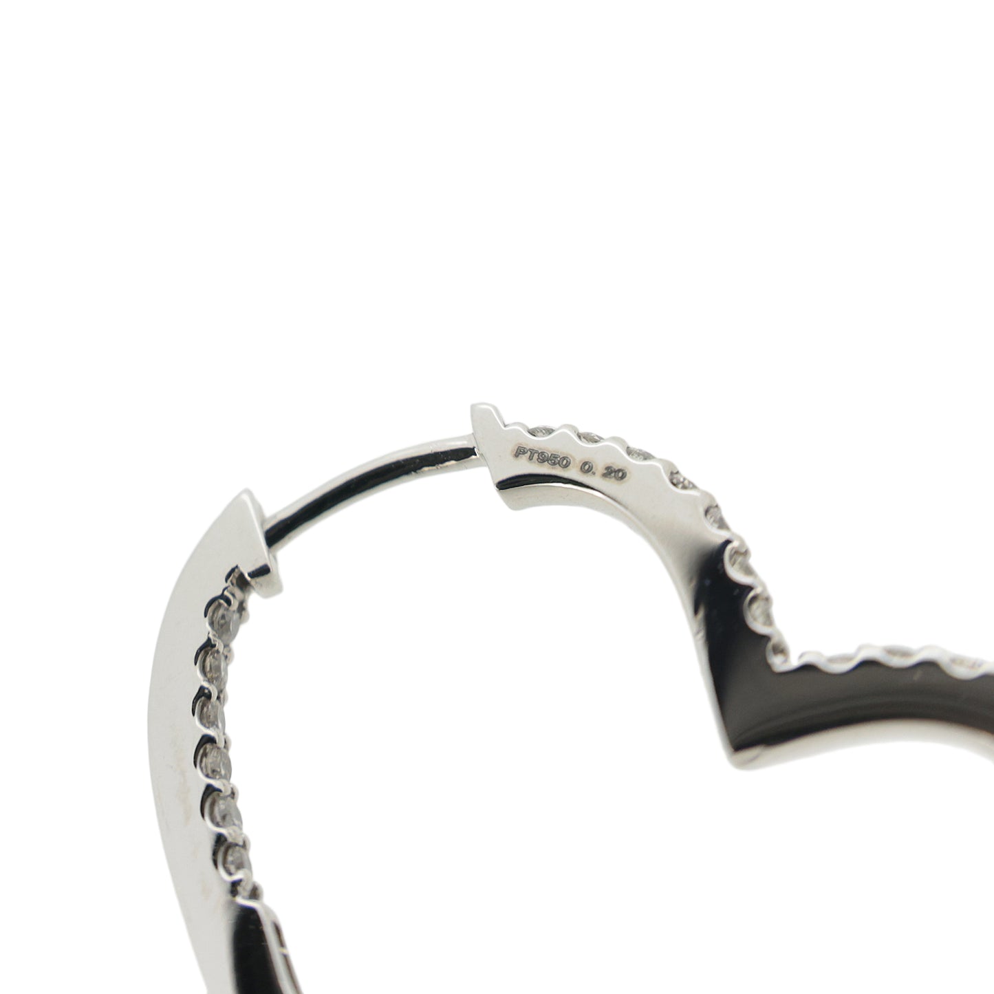 オープンハート Pt950 ダイヤモンド 0.4ct シルバー レディース ピアス