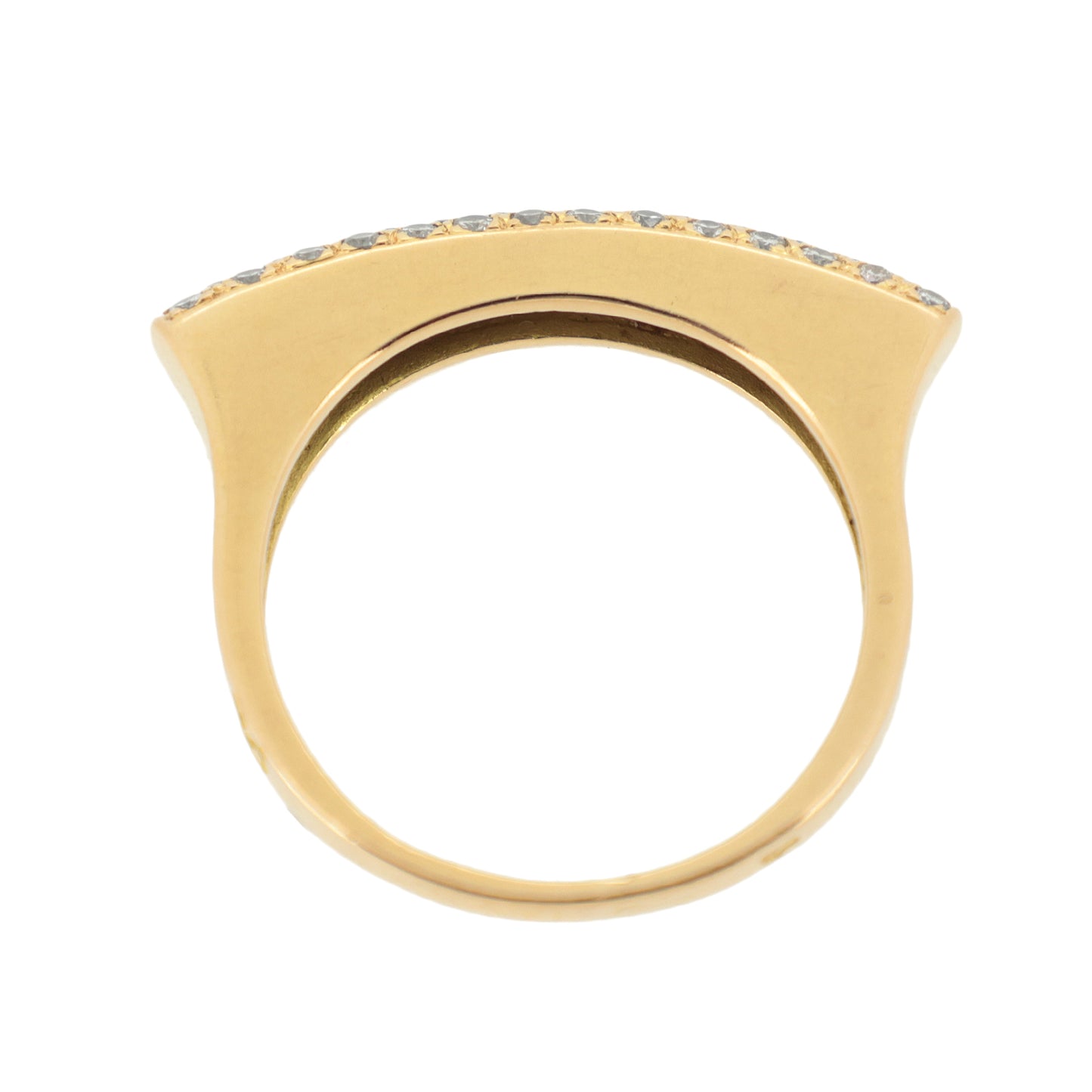 K18YG パヴェダイヤ デザインリング 0.44ct 16号 ゴールド レディース リング 指輪