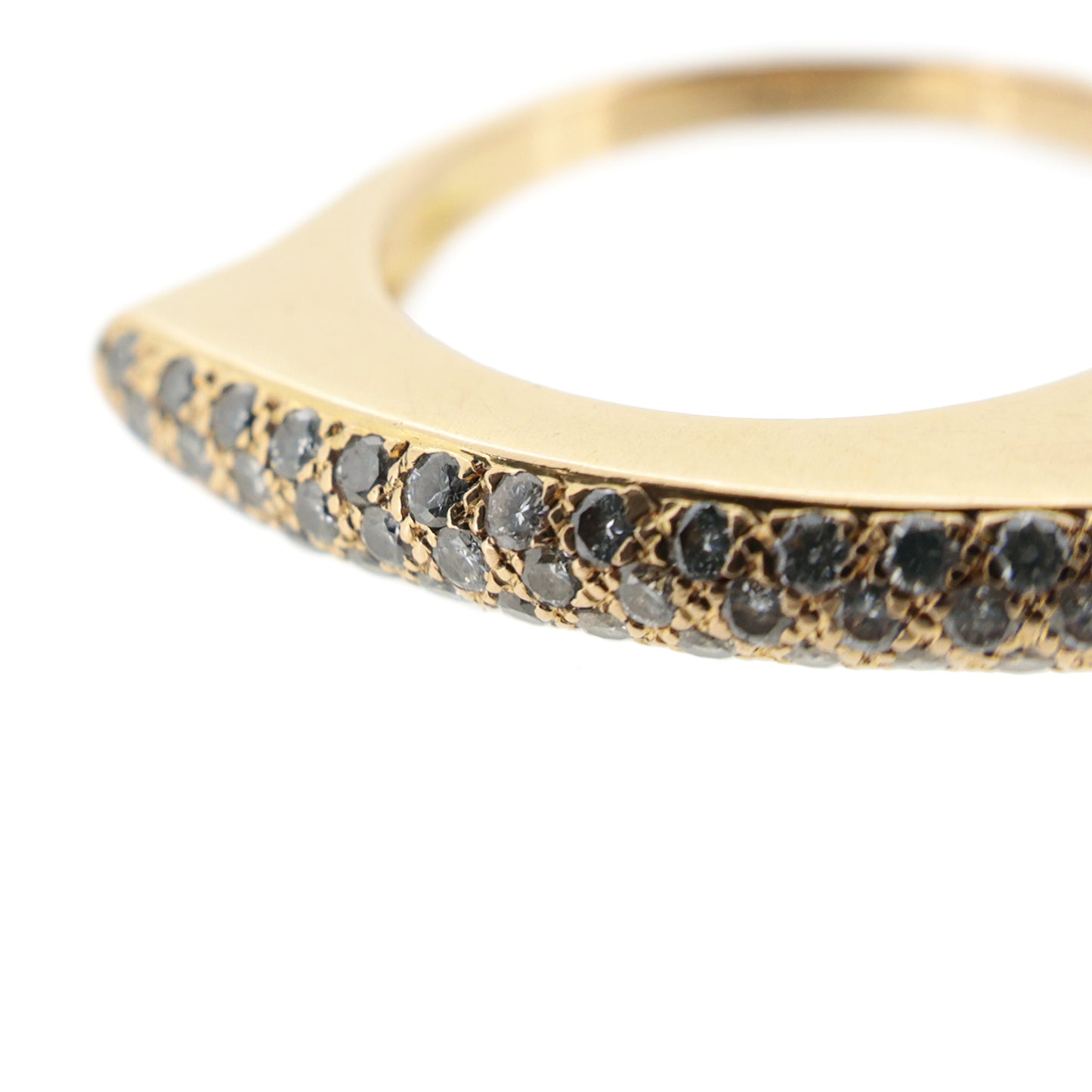 K18YG パヴェダイヤ デザインリング 0.44ct 16号 ゴールド レディース リング 指輪