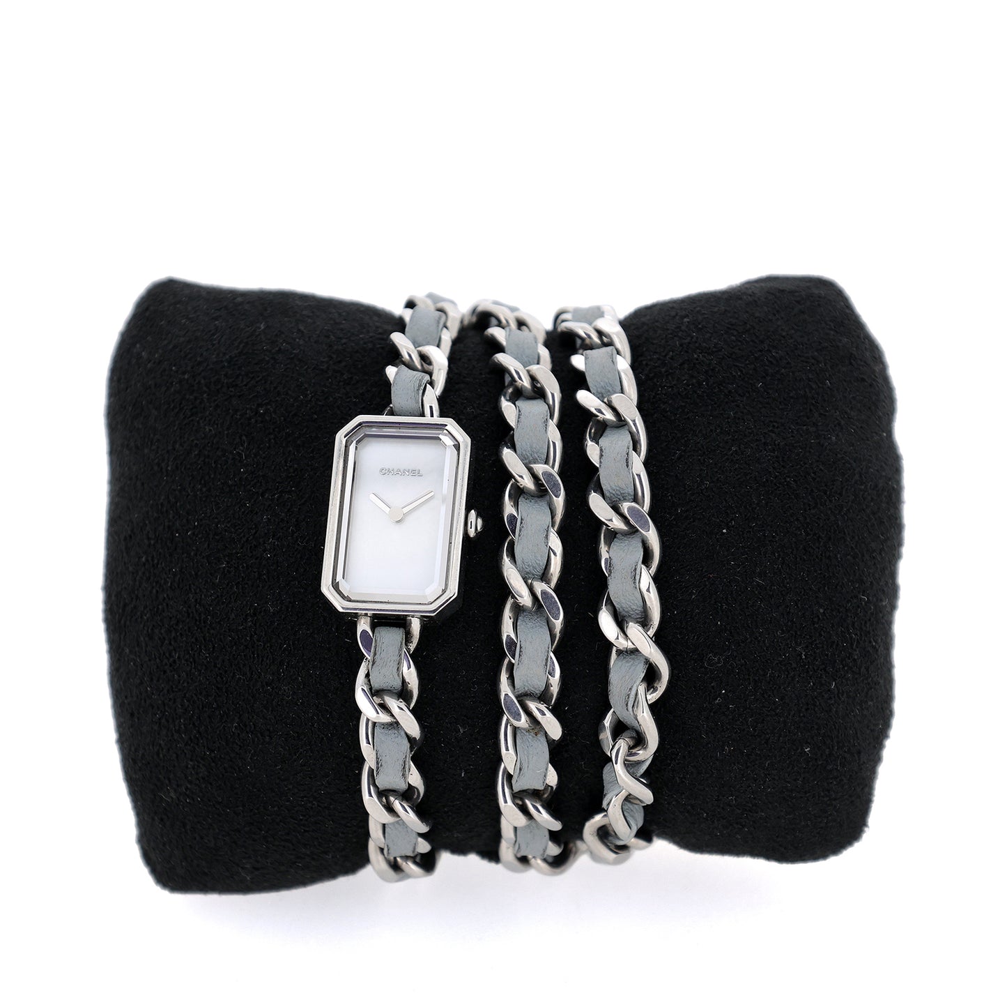 1000本限定 CHANEL シャネル プルミエール ロック シェル H4327 3重ブレス パステルブルー レディース 腕時計