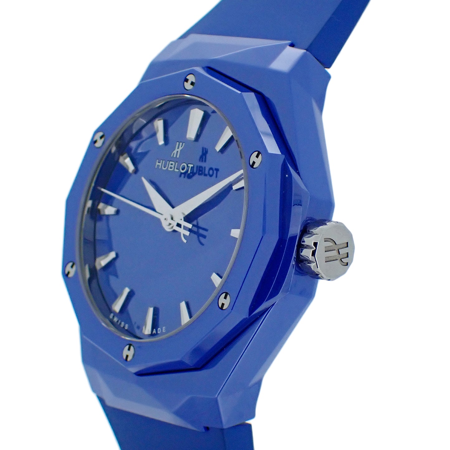 未使用 保管品 HUBLOT ウブロ クラシックフュージョン オーリンスキー ブルーセラミック 550.ES.5100.RX.ORL21 メンズ 腕時計