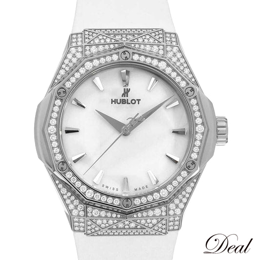 未使用 保管品 ベゼル ラグ ダイヤ HUBLOT ウブロ クラシックフュージョン オーリンスキー チタニウム ホワイトパヴェ 550.NS.2200.RW.1604.ORL20 メンズ 腕時計